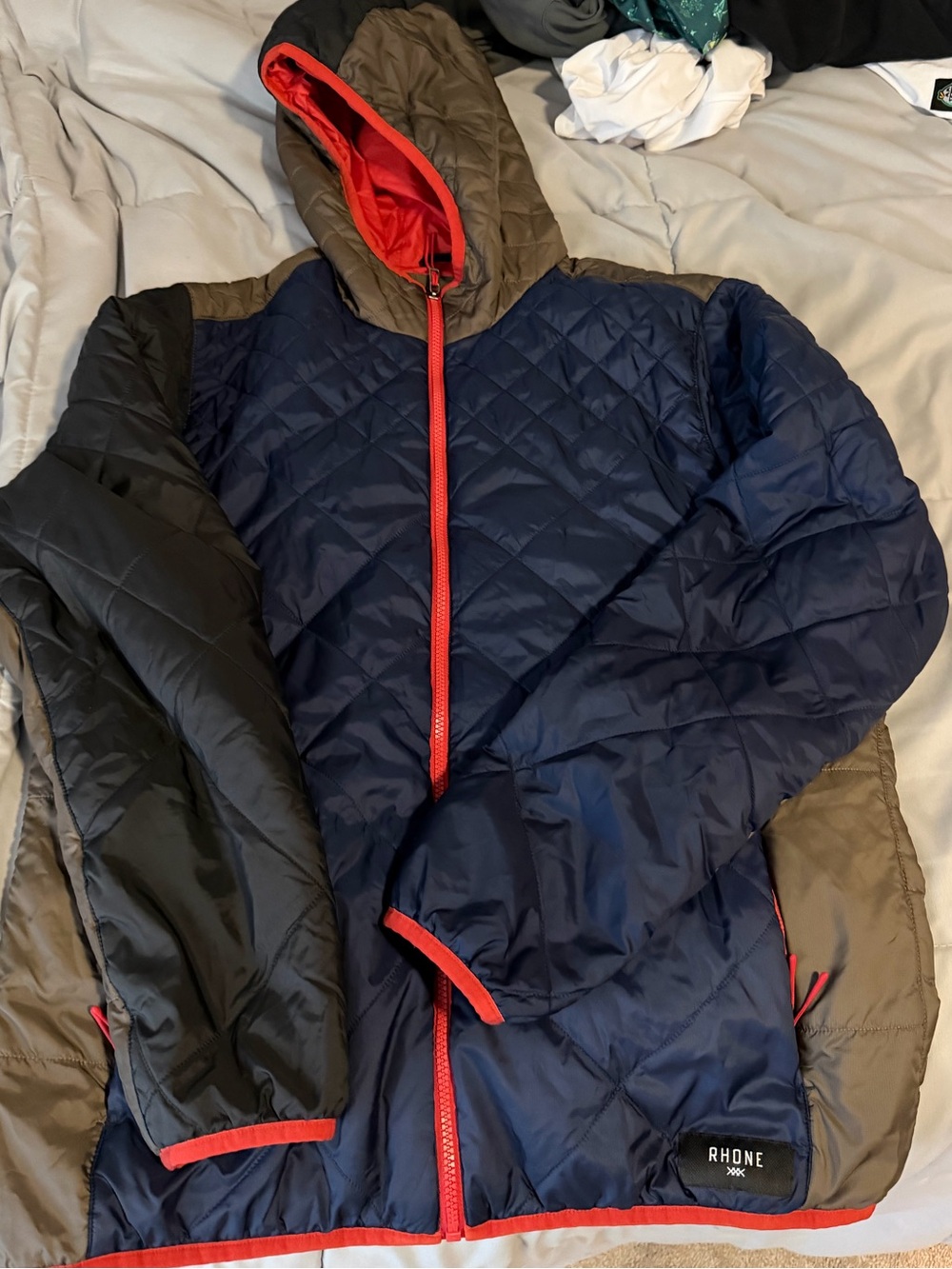 RHONE multi color puffer jacket size Large